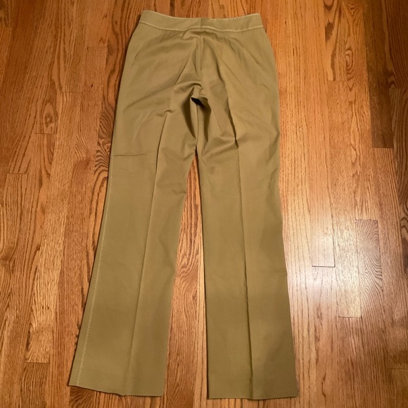 St. Emile Trousers with Stitching Detail, Tan, Front Zip, Side Pockets, Sz 4 - Picture 8 of 13